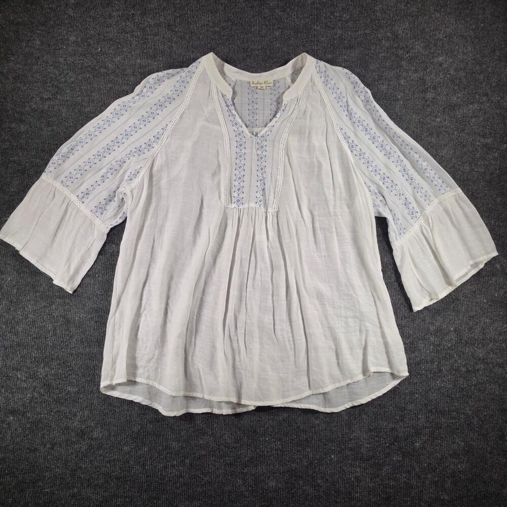 Unbranded Women's White and Blue Blouse
